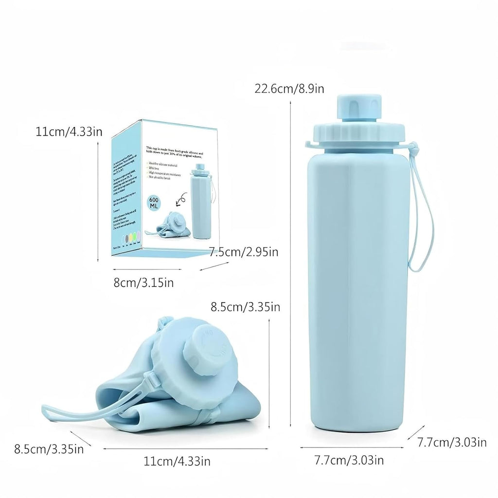 Silicone Collapsible Water Bottle (600ML)