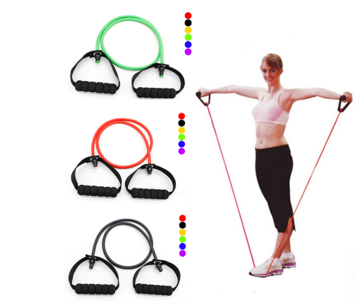 Yoga Resistance Tube with Foam Handles – Full Body Workout Band