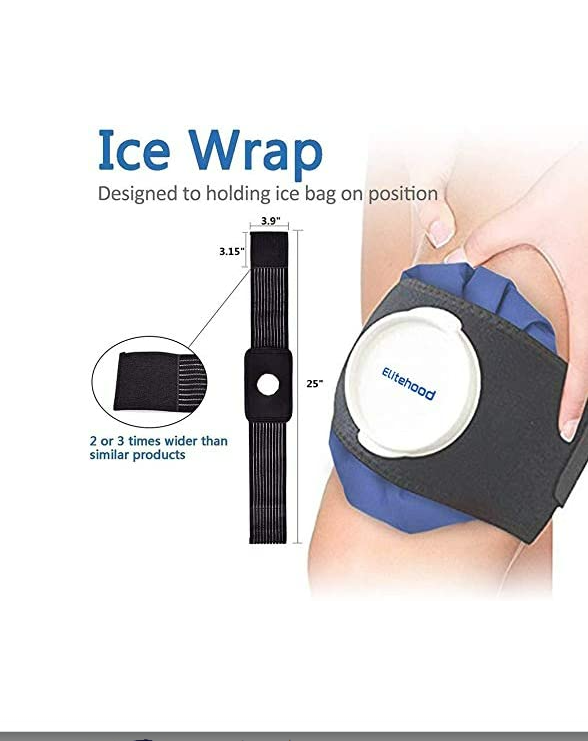 Reusable Hot & Cold Ice Bag with Adjustable Wrap (6 Inch)