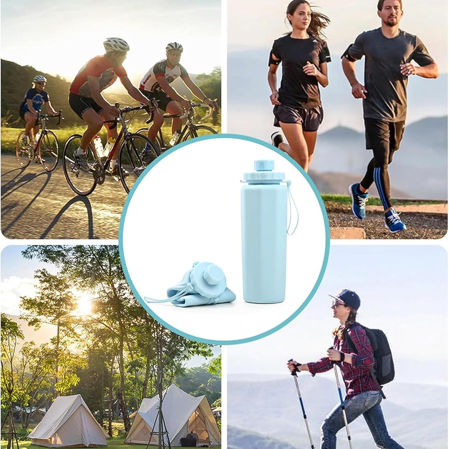 Silicone Collapsible Water Bottle (600ML)