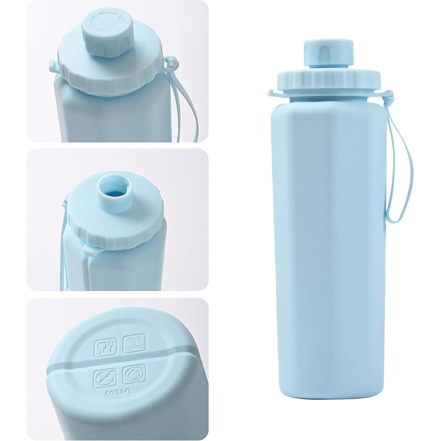 Silicone Collapsible Water Bottle (600ML)